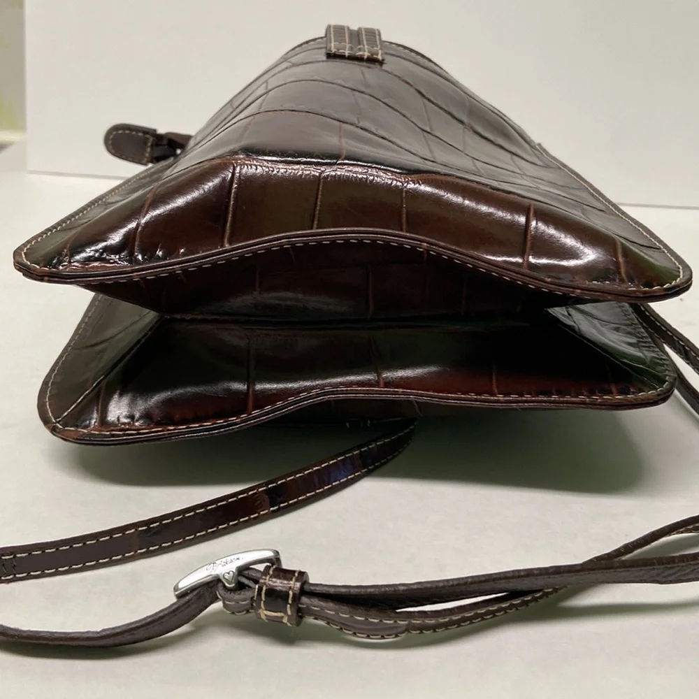 Brighton Embossed Crocodile Crossbody Purse